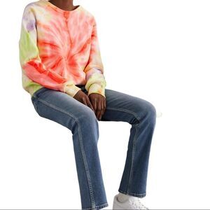 Re/done Tie Dye Cotton Jersey Sweatshirt